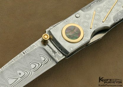 Howard Hitchmough Custom Knife Damasteel & 18Kt Gold Linerlock - Image 2