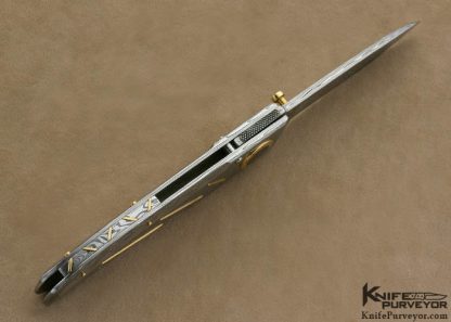 Howard Hitchmough Custom Knife Damasteel & 18Kt Gold Linerlock - Image 5