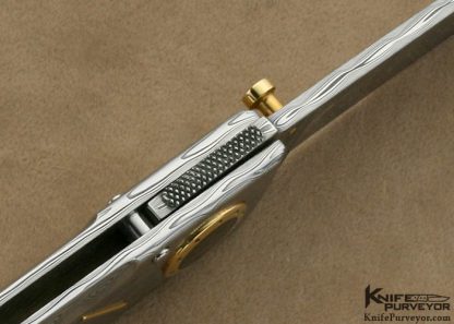 Howard Hitchmough Custom Knife Damasteel & 18Kt Gold Linerlock - Image 6