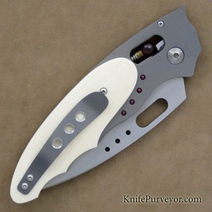 Howard Viele Custom Knife Preban Elephant Ivory Ball Bearing Lock "Nubis" - Image 3