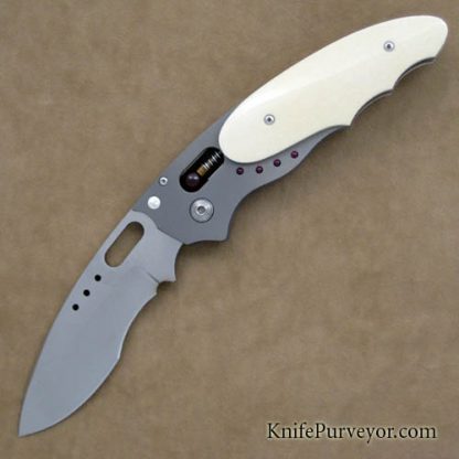 Howard Viele Custom Knife Preban Elephant Ivory Ball Bearing Lock "Nubis"