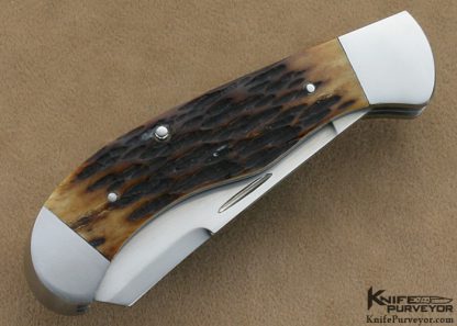 John Howser Custom Knife 2 Blade Jigged Bone Slip Joint - Image 3
