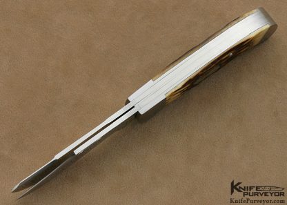 John Howser Custom Knife 2 Blade Jigged Bone Slip Joint - Image 4