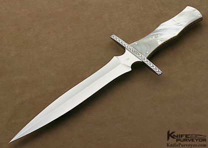 Jim Barry Custom Knives Michael Collins Engraved Mother of Pearl Presentation Dagger