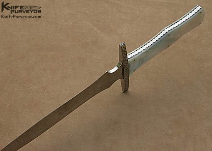 Jim Barry Custom Knives Michael Collins Engraved Mother of Pearl Presentation Dagger - Image 3
