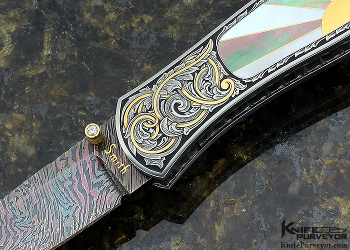 John W. Smith Custom Knife 2007 AKI Sole Authorship Sunburst Linerlock - Image 2