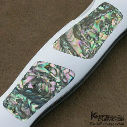 Jack Busfield Custom Knives Double Abalone Inlaid Lockback Dagger - Image 2