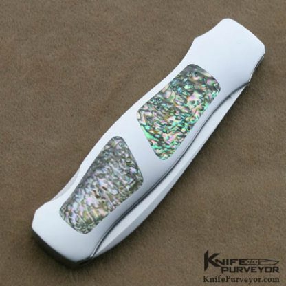 Jack Busfield Custom Knives Double Abalone Inlaid Lockback Dagger - Image 3