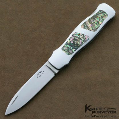 Jack Busfield Custom Knives Double Abalone Inlaid Lockback Dagger