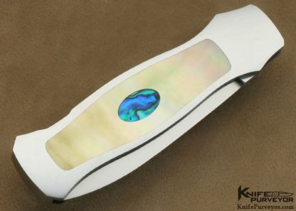 Jack Busfield Custom Knife South Sea Goldlip Pearl & Paua Inlaid Lockback Price Dagger - Image 3