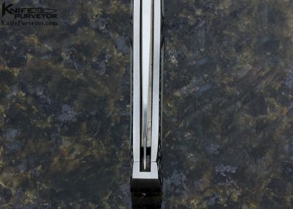 Jack Busfield Custom Knife Green Sea Snail Shell Double Inteframe Lockback Dagger Engraved by Ron Skaggs - Image 9