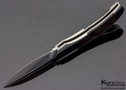 Jack Busfield Custom Knife Black Lip Tahitian Pearl Shell Persian Lockback (Featured in a Video) - Image 4