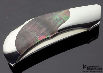 Jack Busfield Custom Knife Black Lip Tahitian Pearl Shell Persian Lockback (Featured in a Video) - Image 3