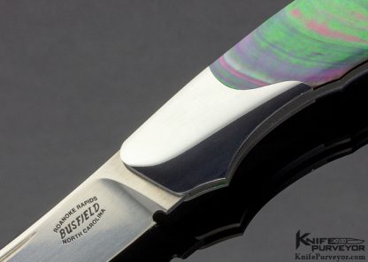 Jack Busfield Custom Knife Black Lip Tahitian Pearl Shell Persian Lockback 14648