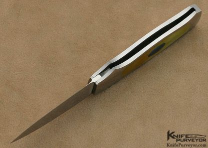 Jack Busfield Custom Knife South Sea Gold Lip Pearl & Paua Shell Interframe Price Dagger Lockback - Image 5