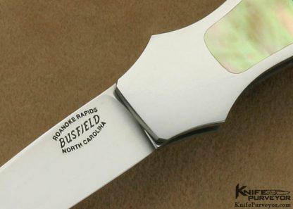 Jack Busfield Custom Knife South Sea Gold Lip Pearl & Paua Shell Interframe Price Dagger Lockback - Image 2
