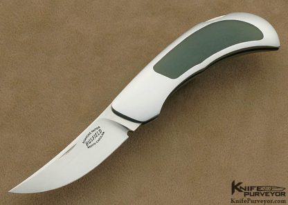 Jack Busfield Custom Knife Blue Jade Interframe Persian Lockback