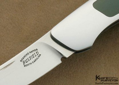 Jack Busfield Custom Knife Blue Jade Interframe Persian Lockback - Image 2