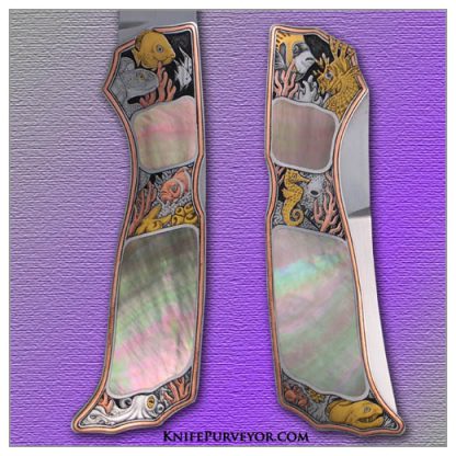 Jack Busfield's Custom Knife: Blacklip Pearl Lockback Engraved by Jon Robyn - Image 2