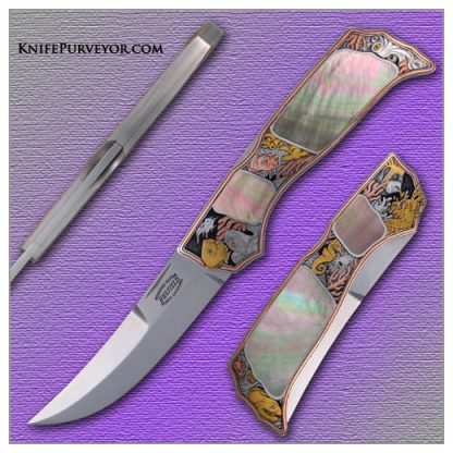 Jack Busfield's Custom Knife: Blacklip Pearl Lockback Engraved by Jon Robyn