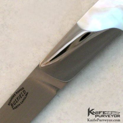 Jack Busfield Custom Knife Green Sea Snail Shell Lockback - Image 2