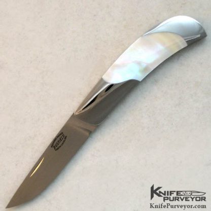 Jack Busfield Custom Knife Green Sea Snail Shell Lockback