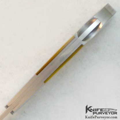 Jack Busfield Custom Knife Goldlip Pearl Shell Semi Interframe Drop Point Lockback - Image 4