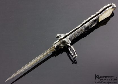 Jack Levin Custom Knife Chris Meyer Engraved Automatic Art Dagger - Image 6
