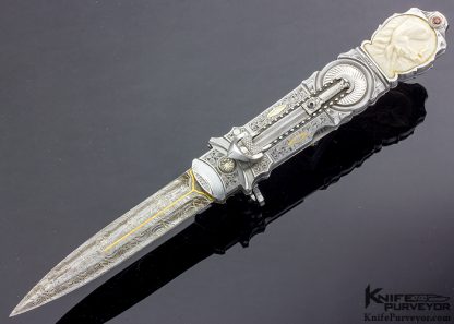 Jack Levin Custom Knife Chris Meyer Engraved Automatic Art Dagger