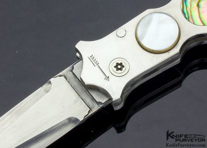 Jack Levin Custom Knife Abalone Inlaid Automatic Dagger - Image 2