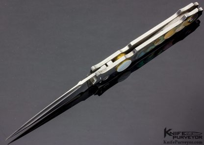 Jack Levin Custom Knife Abalone Inlaid Automatic Dagger - Image 4