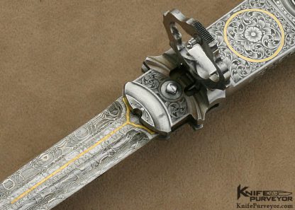 Jack Levin Custom Knife Chris Meyer Engraved Automatic Art Dagger - Image 2
