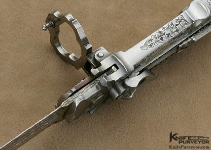 Jack Levin Custom Knife Chris Meyer Engraved Automatic Art Dagger - Image 7