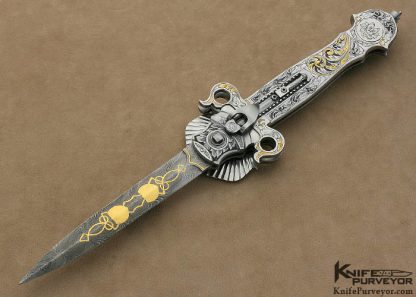 Jack Levin Custom Knife Ron Nott Engraved Deluxe Presentation Auto - Image 3