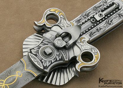 Jack Levin Custom Knife Ron Nott Engraved Deluxe Presentation Auto - Image 5
