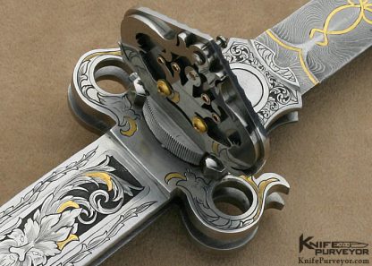 Jack Levin Custom Knife Ron Nott Engraved Deluxe Presentation Auto - Image 9