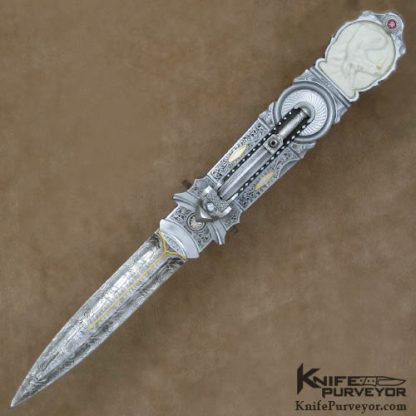 Jack Levin Custom Knife: Chris Meyer Engraved Automatic Art Dagger