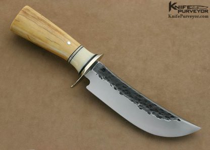 Jim "Treeman" Behring Custom Knife Hand Forged Large Hunter with Fossilized Walrus Ivory Handle - Image 3