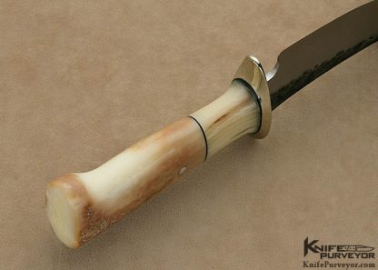 Jim "Treeman" Behring Custom Knife Hand Forged Hunter with Fossilized Walrus Ivory Handle - Image 6