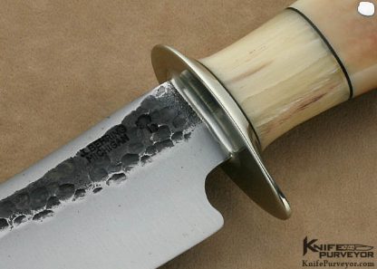 Jim "Treeman" Behring Custom Knife Hand Forged Hunter with Fossilized Walrus Ivory Handle - Image 2
