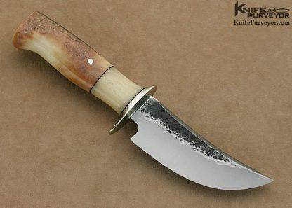 Jim "Treeman" Behring Custom Knife Hand Forged Hunter with Fossilized Walrus Ivory Handle - Image 3