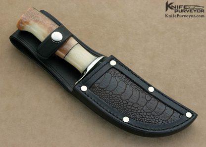 Jim "Treeman" Behring Custom Knife Hand Forged Hunter with Fossilized Walrus Ivory Handle - Image 4