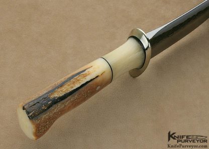 Jim "Treeman" Behring Custom Knife Hand Forged Hunter with Fossilized Walrus Ivory Handle - Image 5