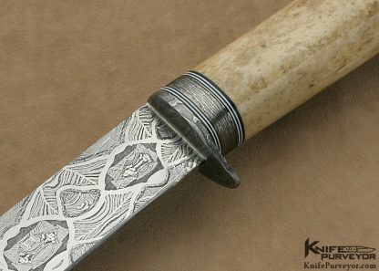James Luman Custom Knife "Many Windows To The Stars" Oosic & Sole Authorship Meteorite Damascus Fixed Blade - Image 2