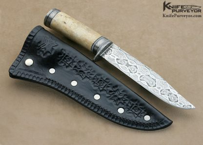 James Luman Custom Knife "Many Windows To The Stars" Oosic & Sole Authorship Meteorite Damascus Fixed Blade - Image 4