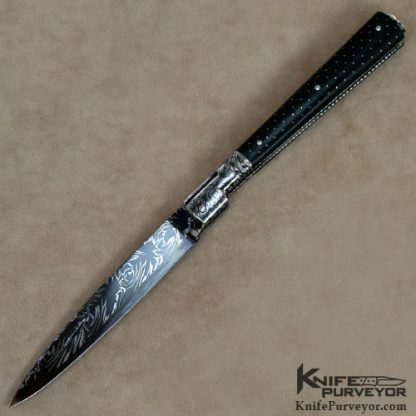 Jean Pierre Veysseyre Custom Knife Ebony Pique "Vandetta" Slipjoint