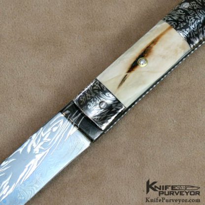 Jean Pierre Veysseyre Custom Knife Triple Bolster African Boar Tusk Lock Back - Image 3