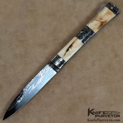 Jean Pierre Veysseyre Custom Knife Triple Bolster African Boar Tusk Lock Back