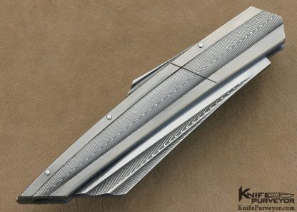 Jean Pierre Sucheras Custom Knife Damasteel Damascus & Titanium Futuristic High Tech Folding Knife - Image 3