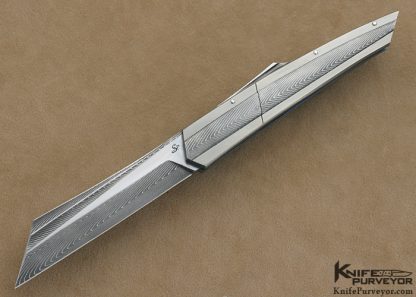 Jean Pierre Sucheras Custom Knife Damasteel Damascus & Titanium Futuristic High Tech Folding Knife